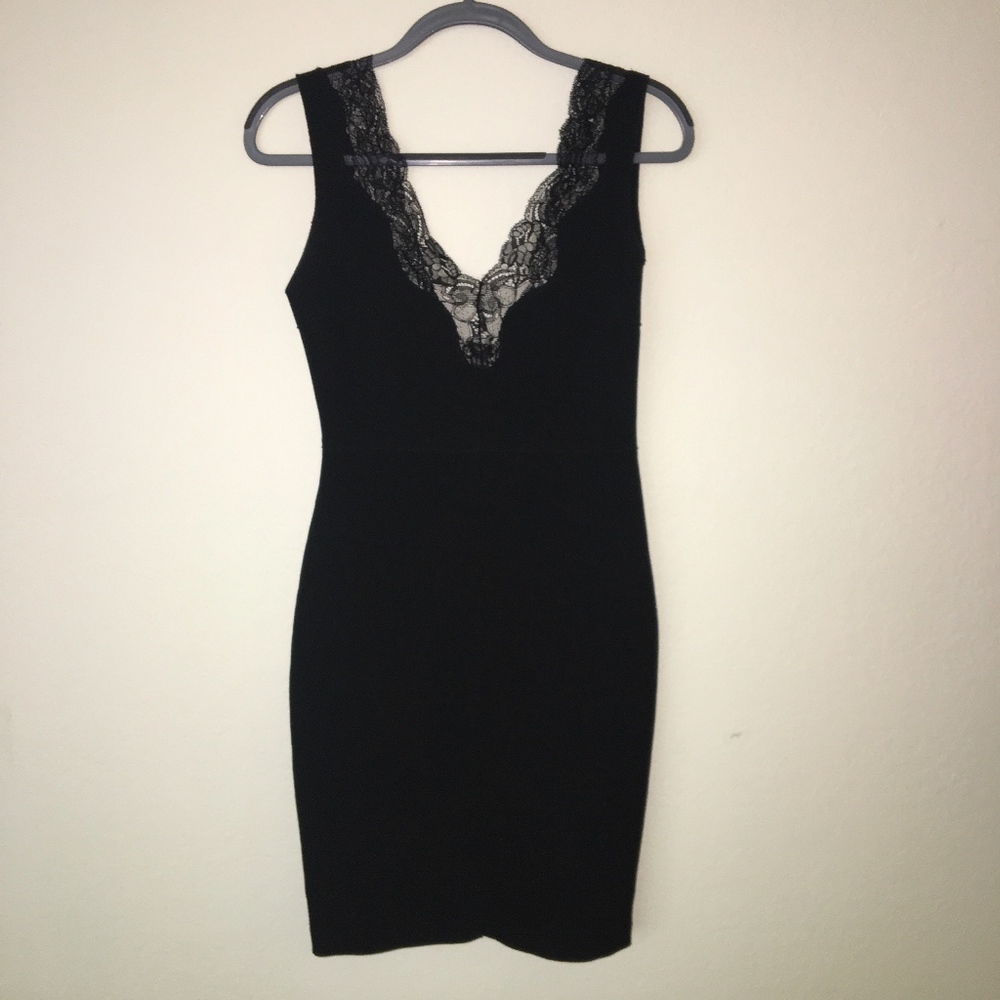 Knee-Length Black Lace Dress from Zara